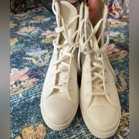 NWOT Converse White Western Heel Lace-Up Platform Ankle Boots - Picture 3 of 9